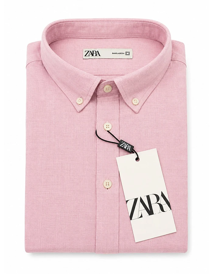 ZARA Short-Sleeve Shirt – Light Pink