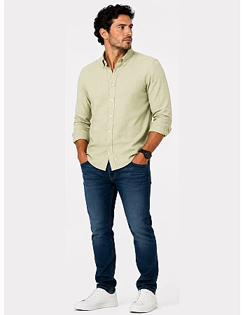 ZARA Linen-Look Shirt – Sage Green