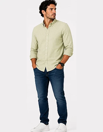 ZARA Linen-Look Shirt – Sage Green