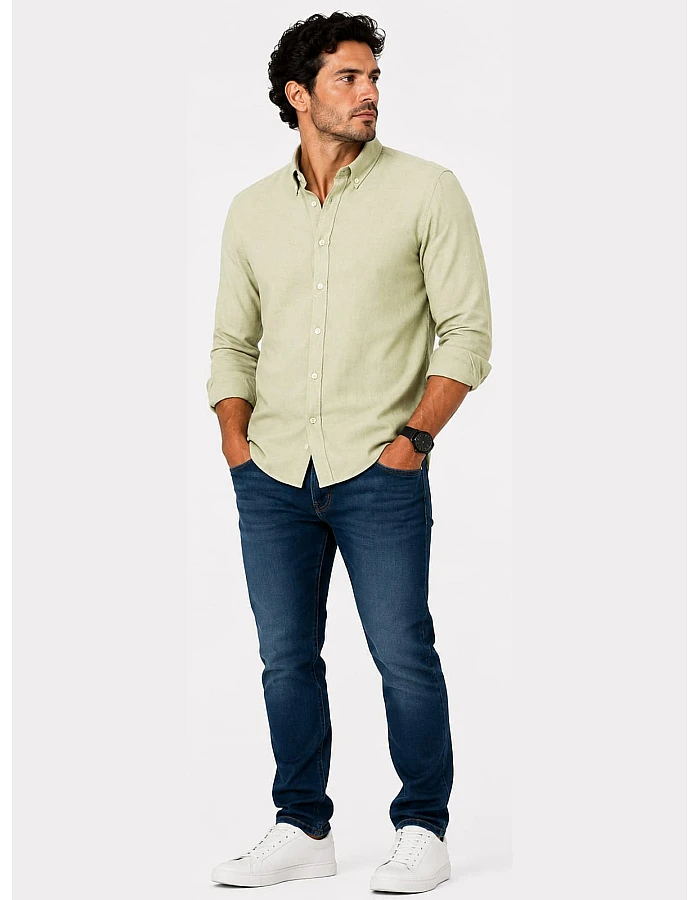 ZARA Linen-Look Shirt – Sage Green