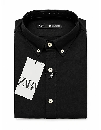 ZARA Linen-Look Shirt – Black