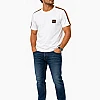 Hermès Striped-Shoulder T-Shirt – White