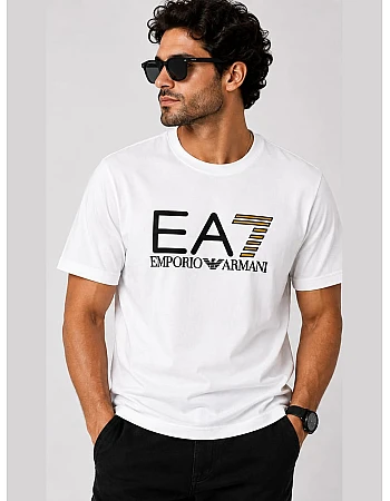 تيشيرت إمبوريو أرماني EA7 مطبوع – أبيض