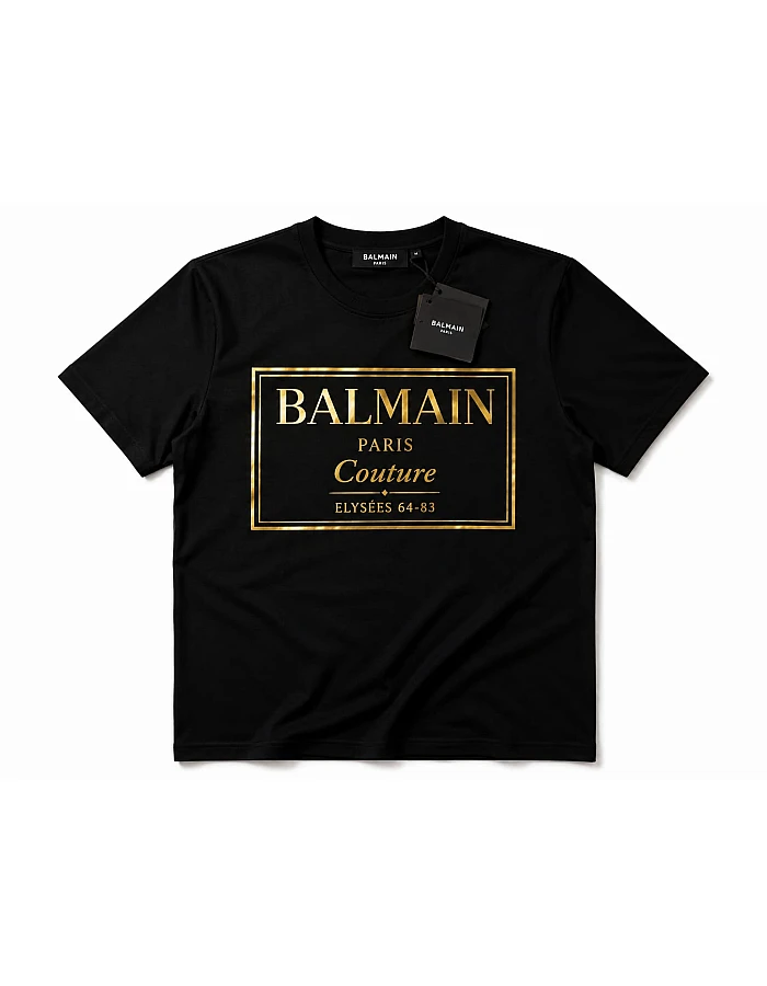 Balmain Paris Couture Print T-Shirt – Black