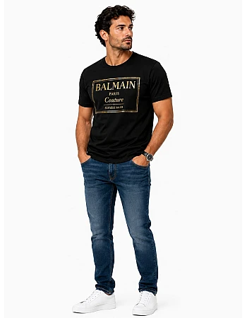 Balmain Paris Couture Print T-Shirt – Black