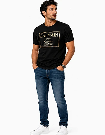 Balmain Paris Couture Print T-Shirt – Black