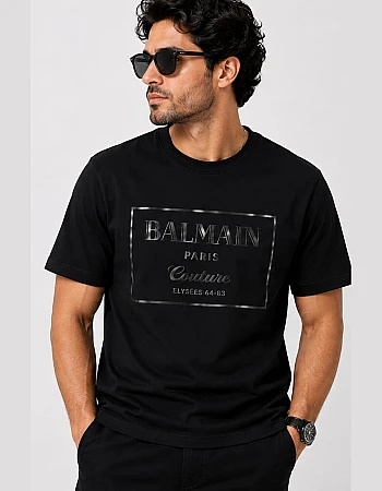 Balmain Paris Couture Frame T-Shirt – Black