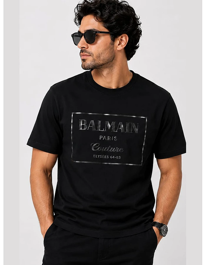 Balmain Paris Couture Frame T-Shirt – Black