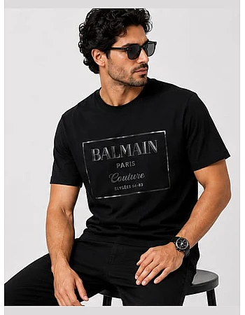 Balmain Paris Couture Frame T-Shirt – Black