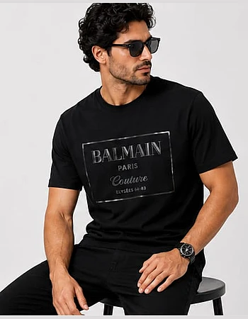 Balmain Paris Couture Frame T-Shirt – Black