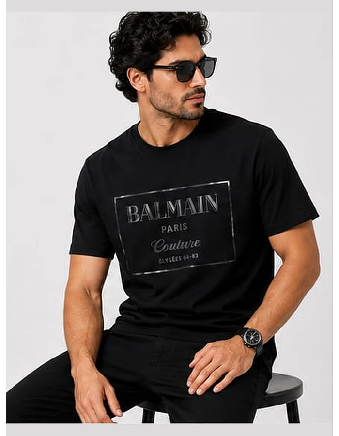 Balmain Paris Couture Frame T-Shirt – Black