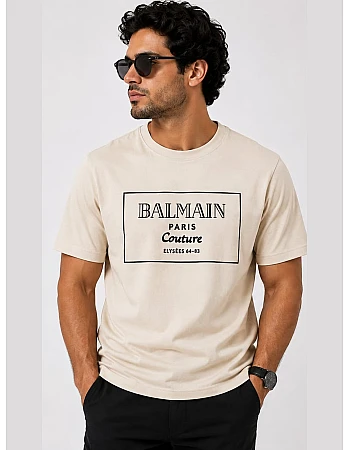Balmain Paris Couture Frame T-Shirt – Cream