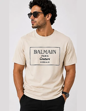 Balmain Paris Couture Frame T-Shirt – Cream