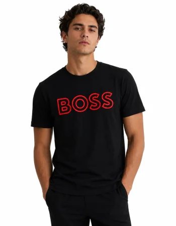 BOSS تيشيرت روند بشعار أحمر – أسود