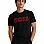 BOSS Round-Neck T-Shirt, Red Logo – Black
