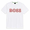 BOSS Round-Neck T-Shirt, Red Logo – White