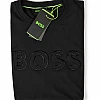 BOSS Round-Neck T-Shirt, 3D Tonal Logo – Black