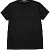 BOSS Round-Neck T-Shirt, 3D Tonal Logo – Black