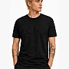 BOSS Round-Neck T-Shirt, 3D Tonal Logo – Black