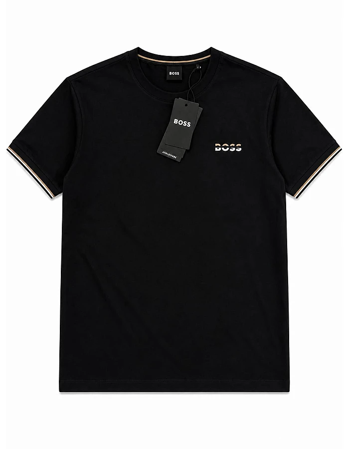 BOSS Tipped-Collar T-Shirt – Black