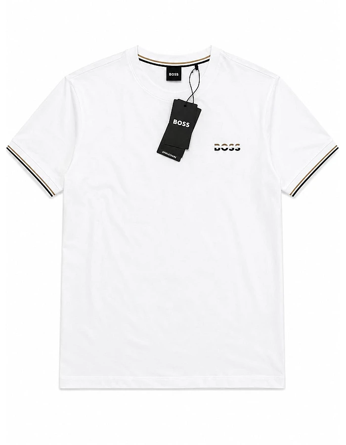 BOSS Tipped-Collar T-Shirt – White