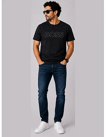BOSS Outlined Logo T-Shirt – Black