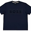 Tonal Mesh-Logo T-Shirt – Navy