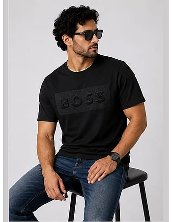 BOSS 3D Panel Logo T-Shirt – Black