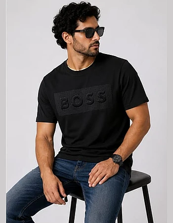 3D Panel Logo T-Shirt – Black