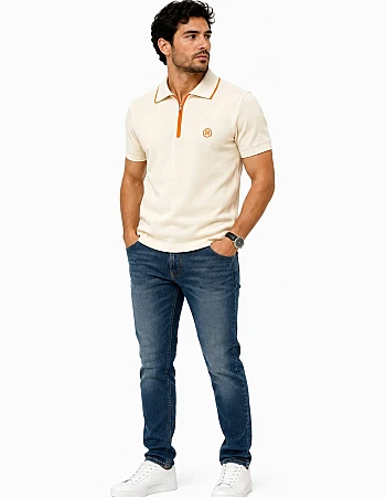 Hermès Half-Zip Polo – Off-White