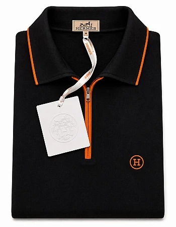 Hermès Half-Zip Polo – Black