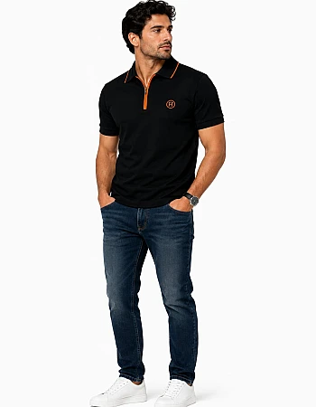 Hermès Half-Zip Polo – Black