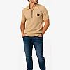 HUGO BOSS Textured Half-Zip Polo – Beige