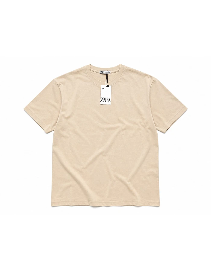 ZARA Oversized Plain T-Shirt – Beige