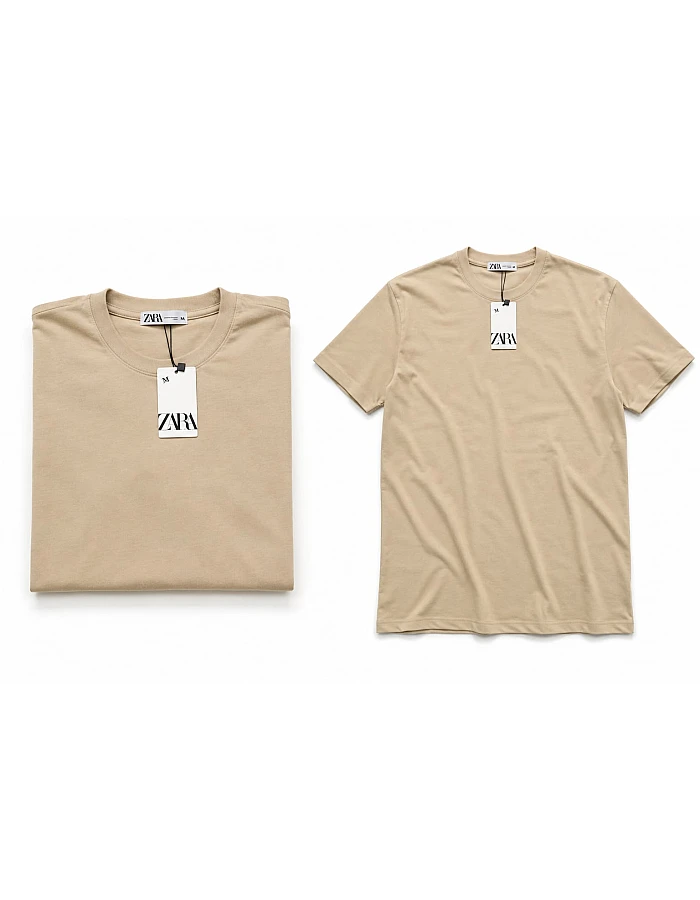 ZARA Oversized Plain T-Shirt – Beige