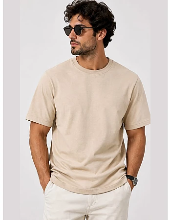 ZARA Oversized Plain T-Shirt – Beige