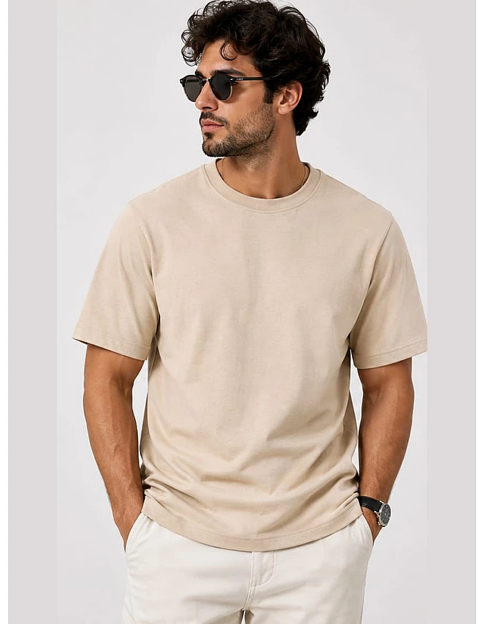 ZARA Oversized Plain T-Shirt – Beige