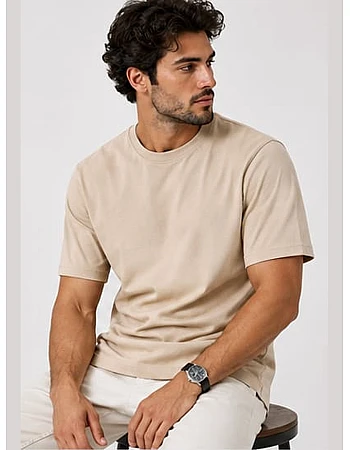 ZARA Oversized Plain T-Shirt – Beige