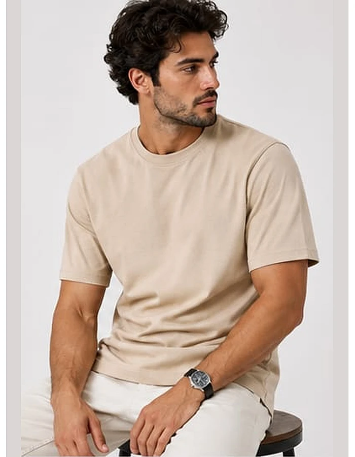 ZARA Oversized Plain T-Shirt – Beige