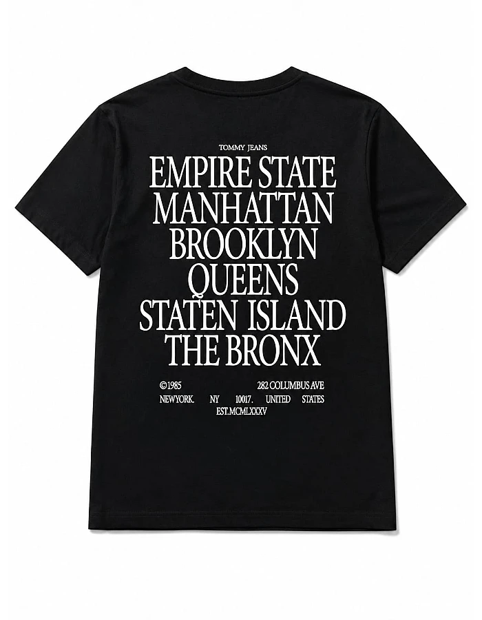 Tommy Jeans New York Print T-Shirt – Black