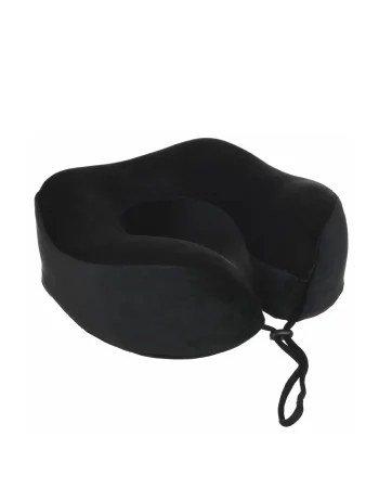 Max Comfort U-Shaped Memory Foam Travel Neck Pillow, Black