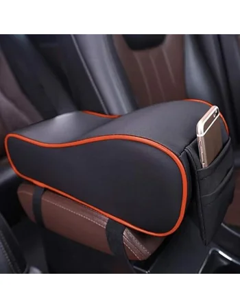 Max Comfort Car Armrest Cushion with Phone Holder, Black