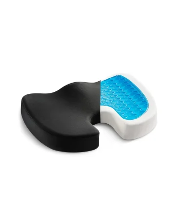 Max Comfort Gel Memory Foam Seat Cushion with Cut-Out, Black