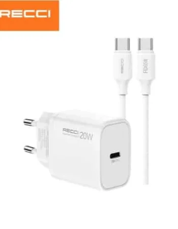 Recci 20W GaN Charger RC129CL with Lightning Cable