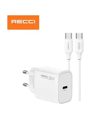Recci 20W GaN Charger RC129CL with Lightning Cable