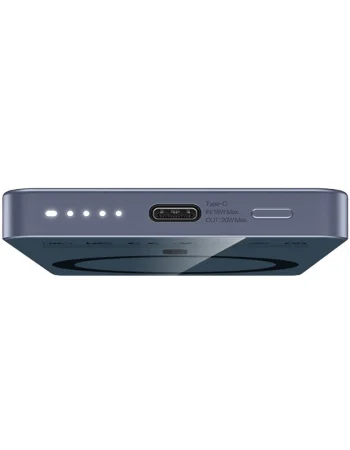 Recci Ultra-Slim Magnetic Power Bank RPB-W35A 5000mAh Gray