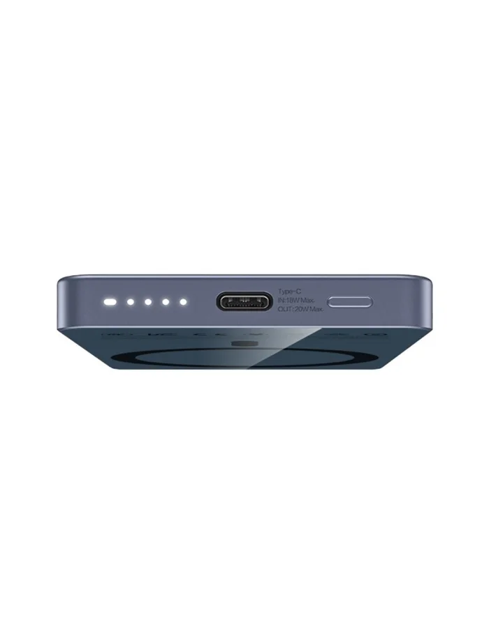 Recci Ultra-Slim Magnetic Power Bank RPB-W35A 5000mAh Gray