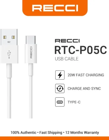 Recci Shark Lightning Cable RTC-P05L 2.4A