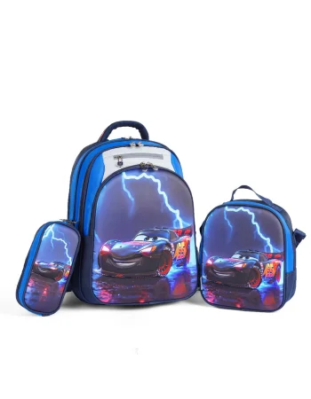 Msattar School Set - Cars print - 3 pieces - 16.5 inch