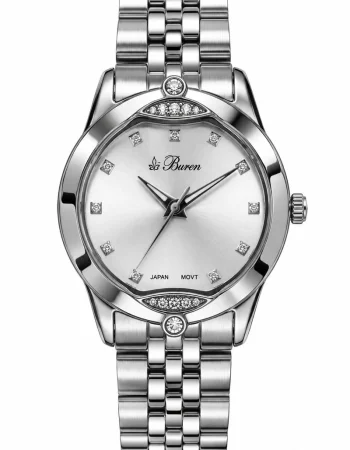 Buren Silver Steel Crystal Women's Watch 20012L